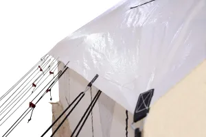 WHITEDUCK Flysheet for Alpha Wall Tent, Guy Ropes, D-Ring, Metal Runner & Stakes Included for Hunting, Family Camping & Outdoor Activities