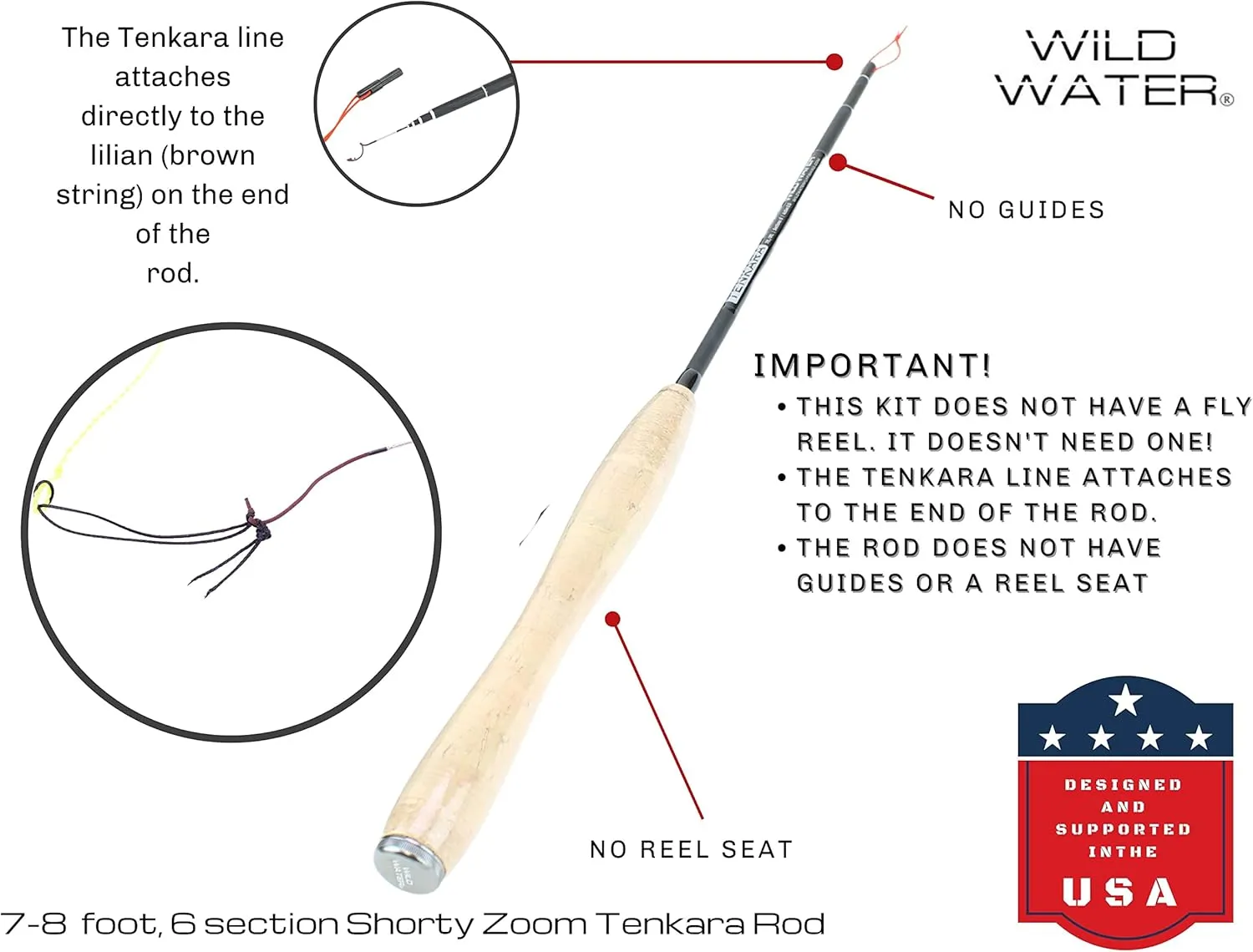 Wild Water Fly Fishing Tenkara Rod, Hard Tube Rod Case with Knitted Rod Sock