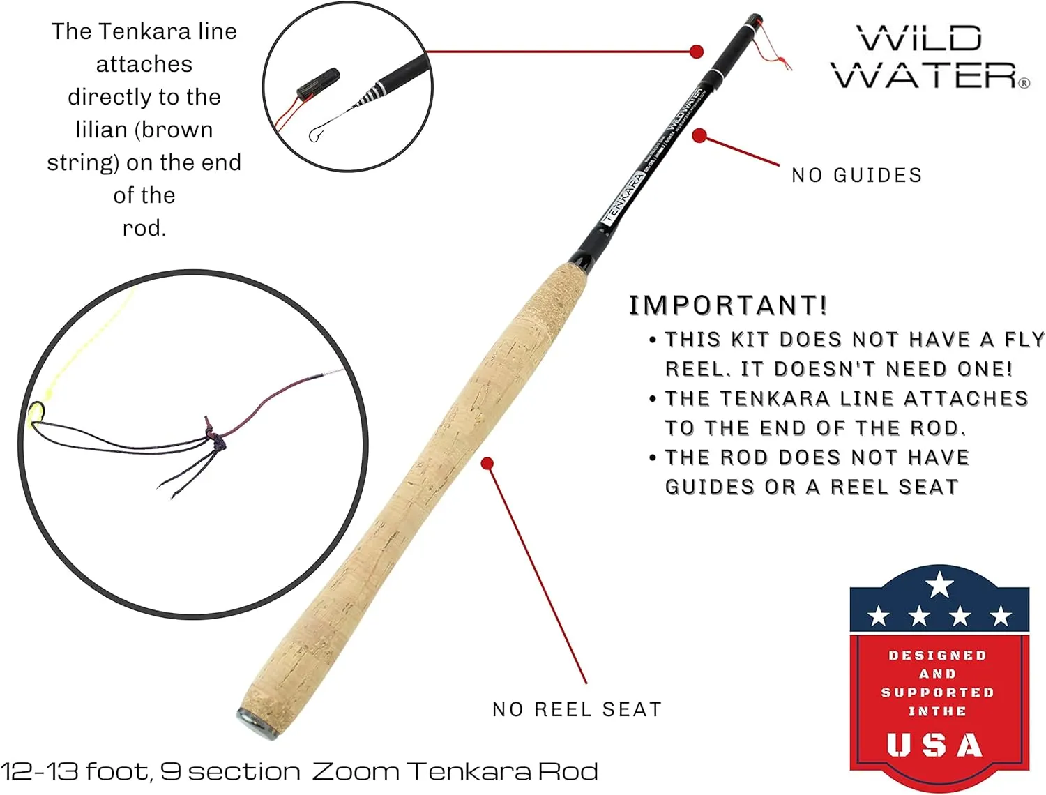 Wild Water Fly Fishing Tenkara Rod, Hard Tube Rod Case with Knitted Rod Sock