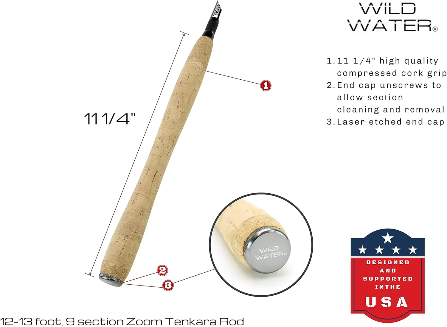 Wild Water Fly Fishing Tenkara Rod, Hard Tube Rod Case with Knitted Rod Sock