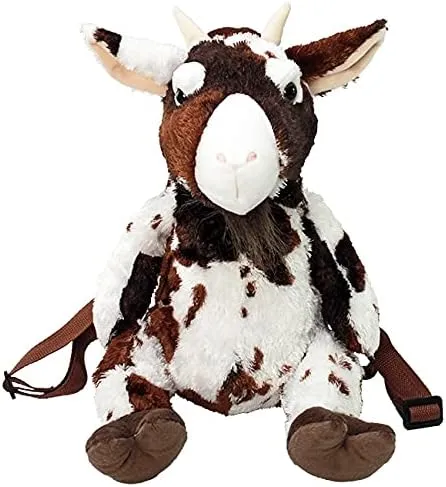 WISHPETS Spotted Goat Stuffed Animal Plush Backpack Toy for Kids - 16" Spotted Goat Backpack
