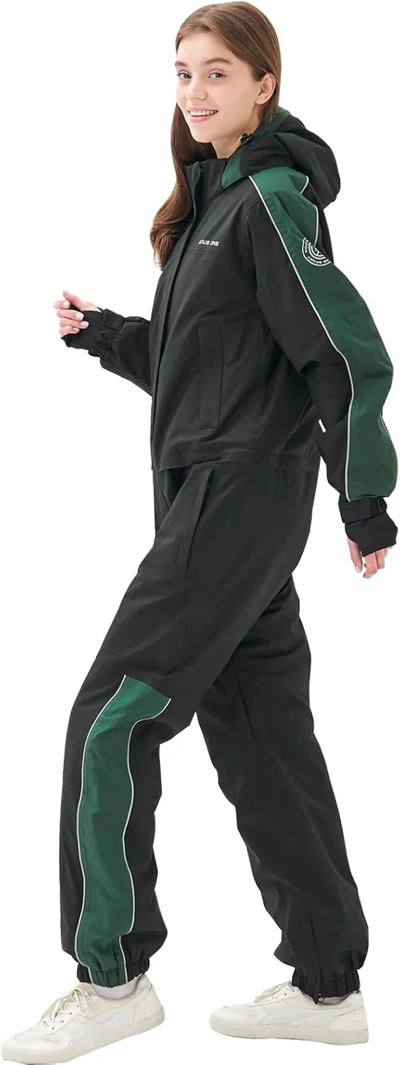 Women One Pieces Ski Suits Waterproof Warm Insulated Ski Jumpsuit Removable Hood Snowsuit for Snow Sport
