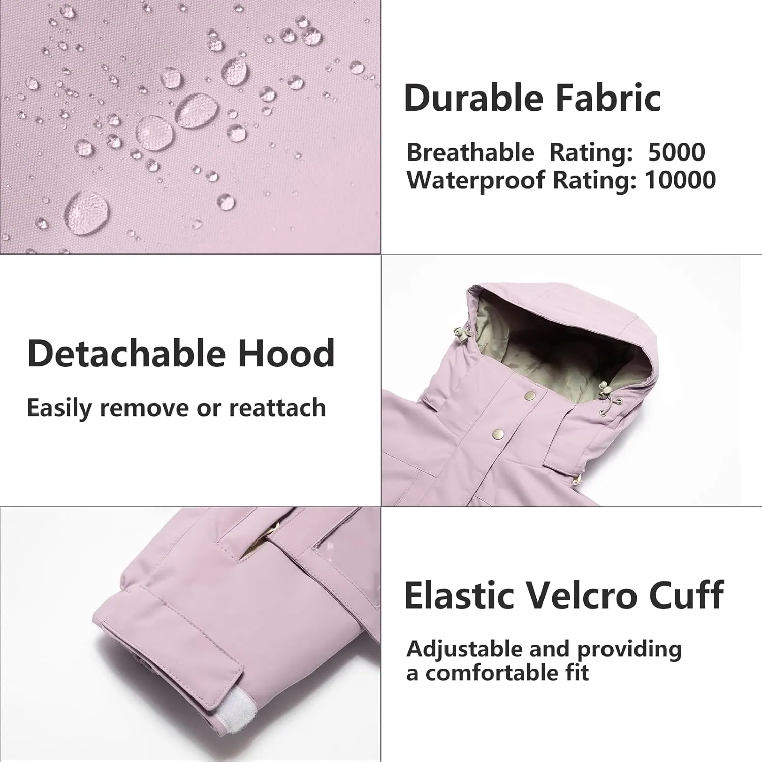 Women Ski Jacket Waterproof Insulated With Hooded Snow Coat for Winter Outdoor Skiing Snowboarding