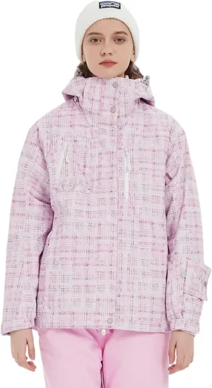 Women Ski Jacket Waterproof Insulated With Hooded Snow Coat for Winter Outdoor Skiing Snowboarding