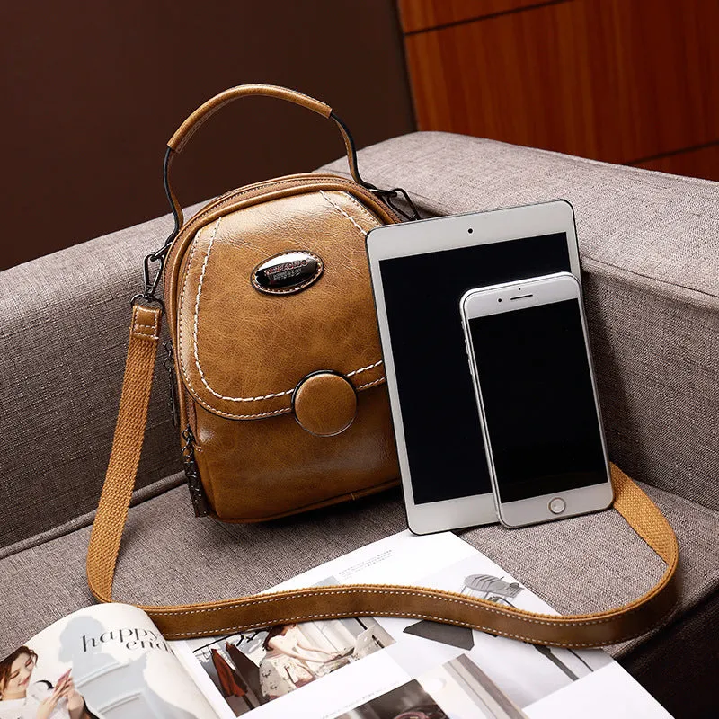 Women's Paul Summer Retro Soft Leather Large Backpacks
