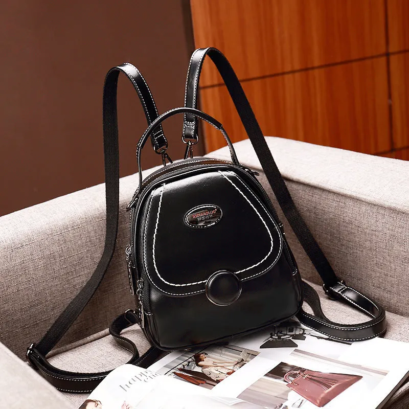 Women's Paul Summer Retro Soft Leather Large Backpacks