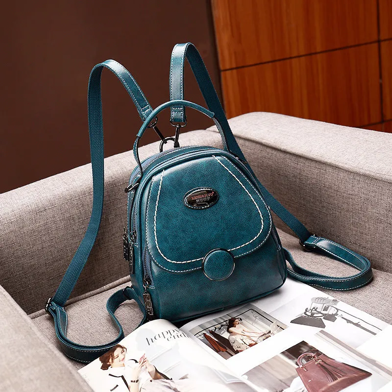 Women's Paul Summer Retro Soft Leather Large Backpacks