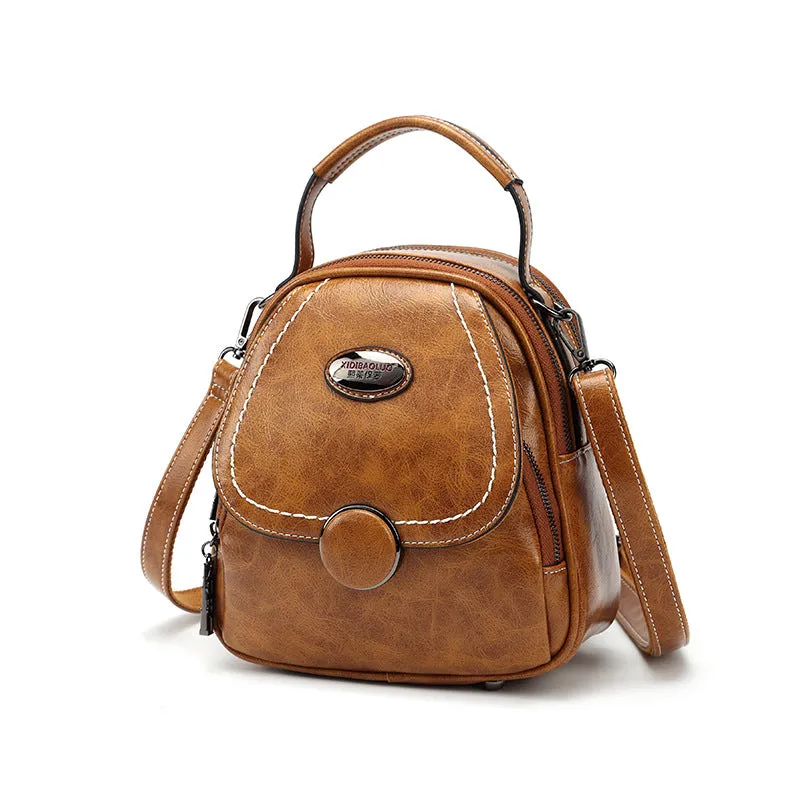 Women's Paul Summer Retro Soft Leather Large Backpacks