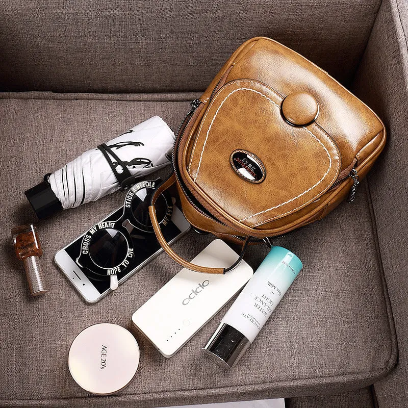 Women's Paul Summer Retro Soft Leather Large Backpacks