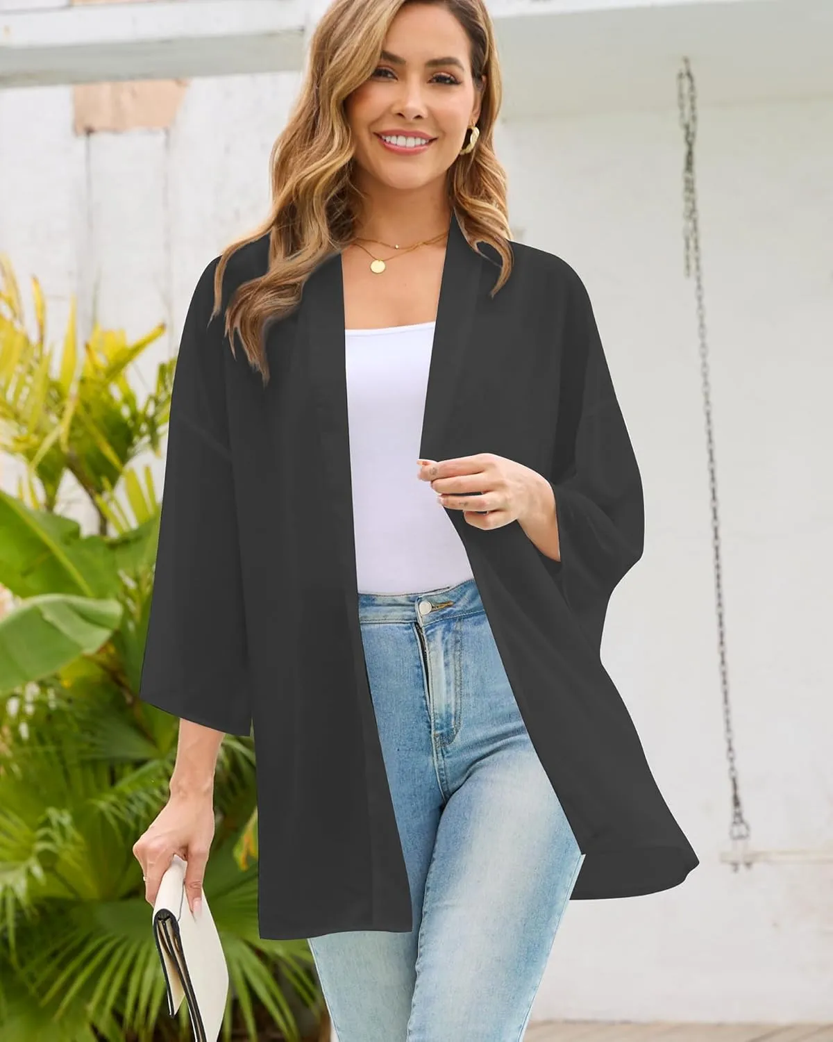 Women's Summer Kimono Cardigans Light Thin Beach Vacation Cover Up Casual Blouse Tops