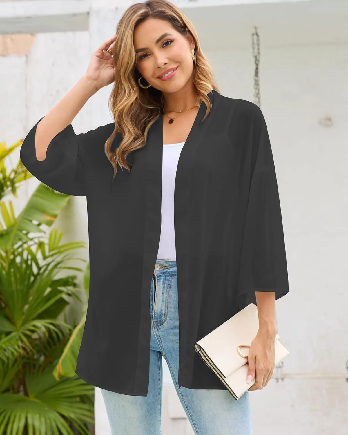 Women's Summer Kimono Cardigans Light Thin Beach Vacation Cover Up Casual Blouse Tops