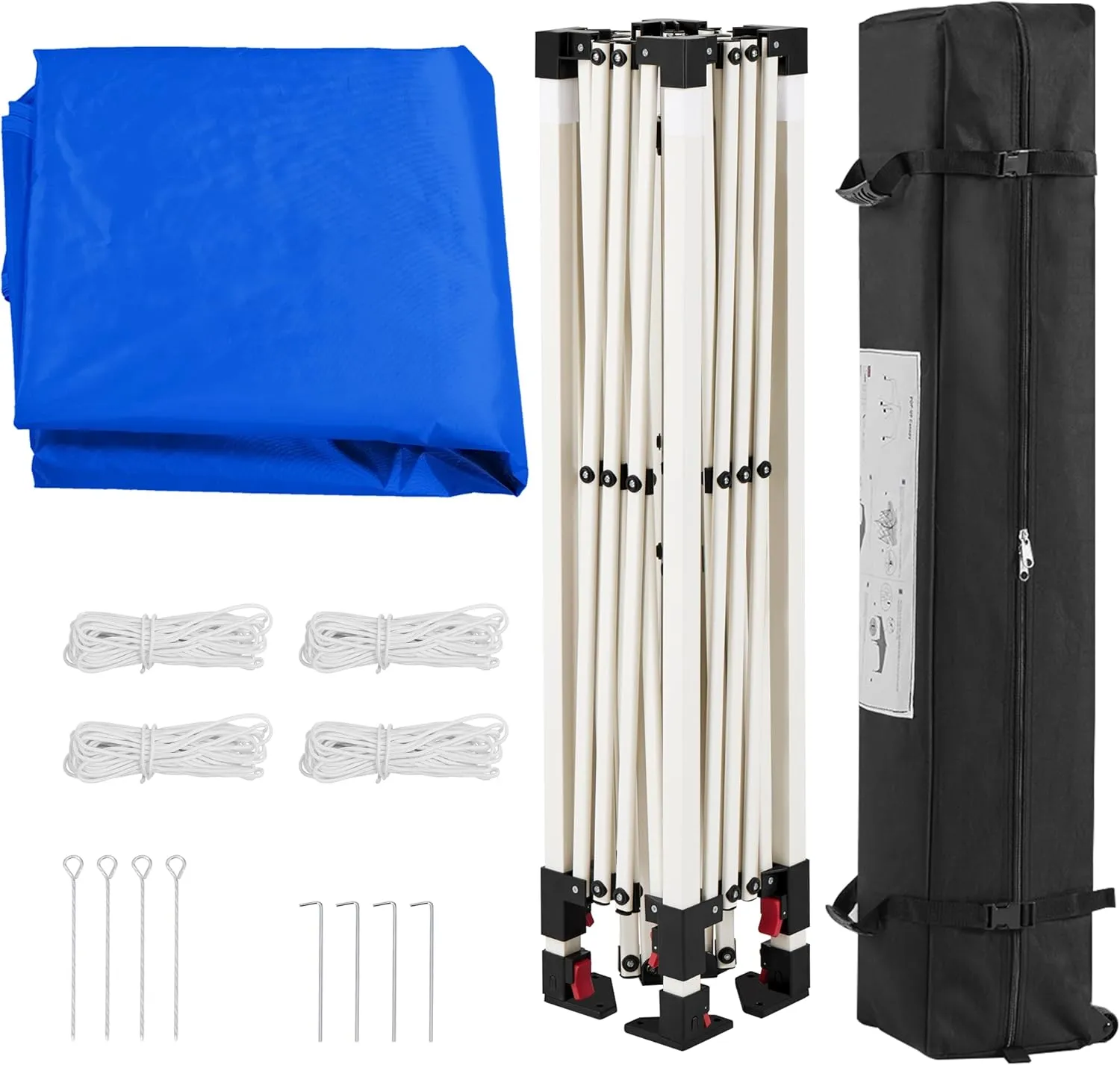 Yaheetech 6.6x6.6 Pop Up Canopy Tent with Vent, Easy Set Up Tent, Instant Sun Shelter Canopy with Wheeled Bag, 4 Sandbags, 8 Stakes & 4 Ropes, for Parties, Beach, Outdoor, Blue