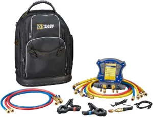 Yellow Jacket 40885 TITANMAX Digital Manifold Backpack Kit with Set of 6 Plus II Hoses