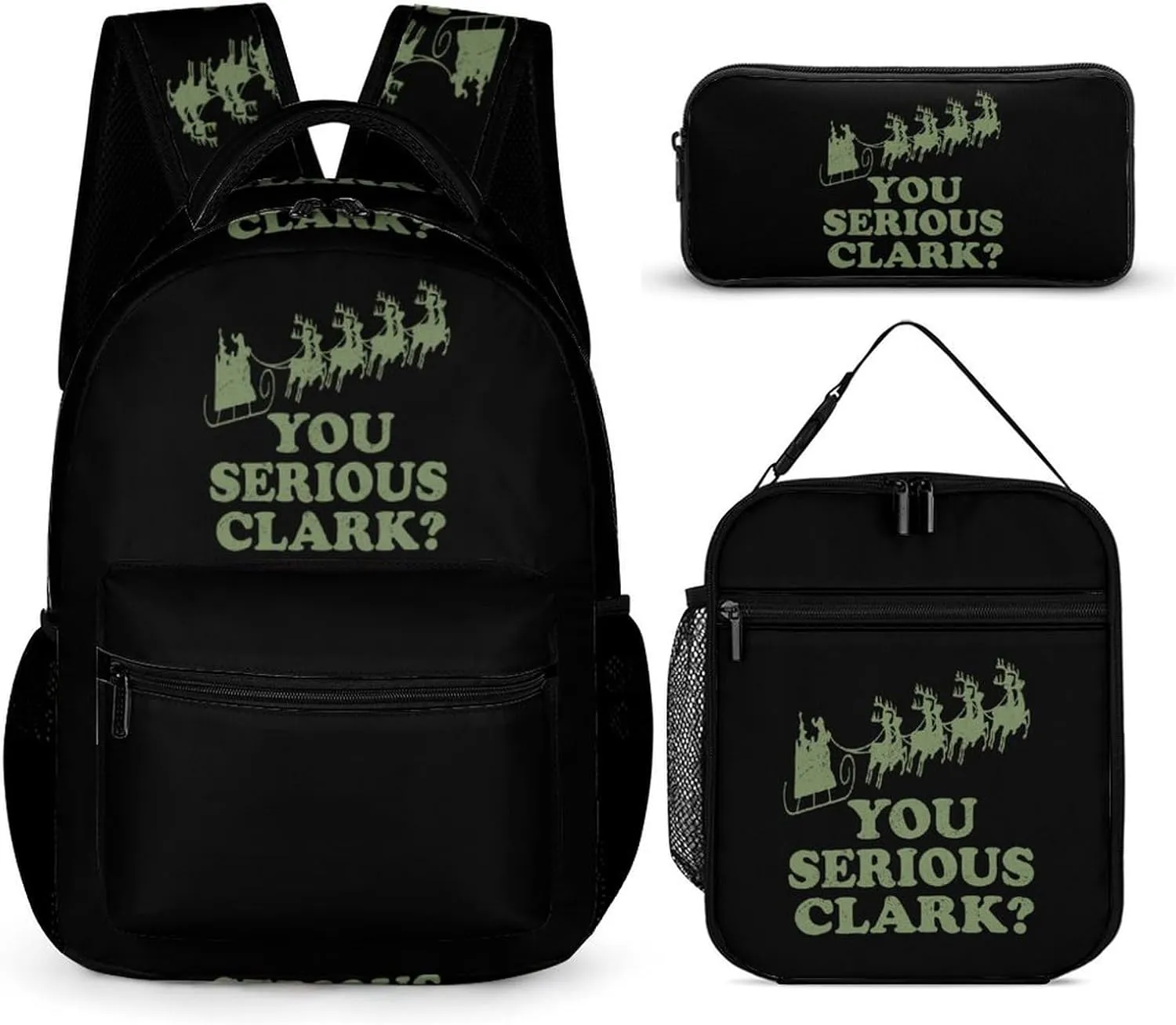 You Serious Clark Backpack Set 3 Pieces Laptop Daypack Insulated Lunch Tote Bag Pencil Case for Work Travel