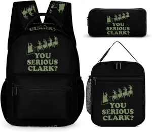 You Serious Clark Backpack Set 3 Pieces Laptop Daypack Insulated Lunch Tote Bag Pencil Case for Work Travel