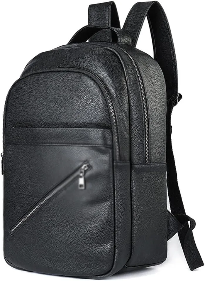 YOURNAME Genuine leather high-capacity backpack for men's outdoor travel, European and American minimalist computer bag