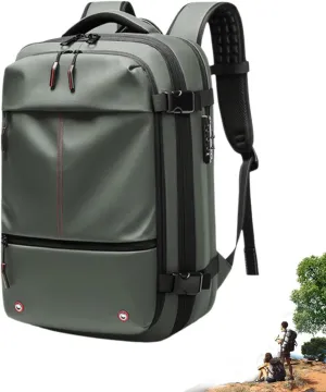 ZJQ AeroPack Backpack, Aeropack Vacuum Compression Backpack, 60L Expandable with Water Resistant for Travel Adventure (Army Green)