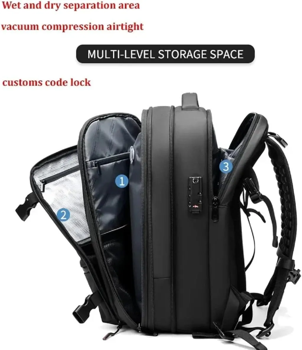 ZJQ AeroPack Backpack, Aeropack Vacuum Compression Backpack, 60L Expandable with Water Resistant for Travel Adventure (Army Green)