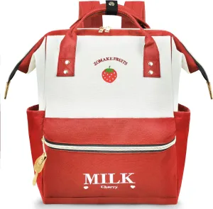 ZOMAKE 15.6 Inch Travel Laptop Backpack for Women Men - Anti Theft Water Resistant Bag Daypack - Computer Bag Business Work Cute Backpacks(Strawberry)