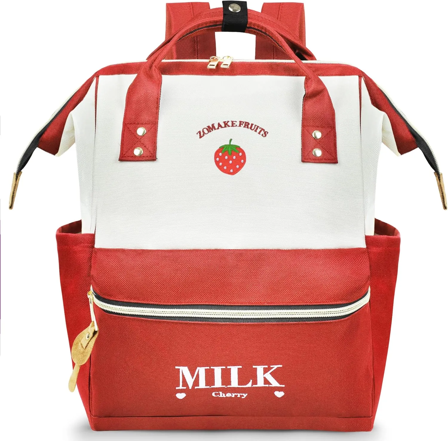ZOMAKE 15.6 Inch Travel Laptop Backpack for Women Men - Anti Theft Water Resistant Bag Daypack - Computer Bag Business Work Cute Backpacks(Strawberry)