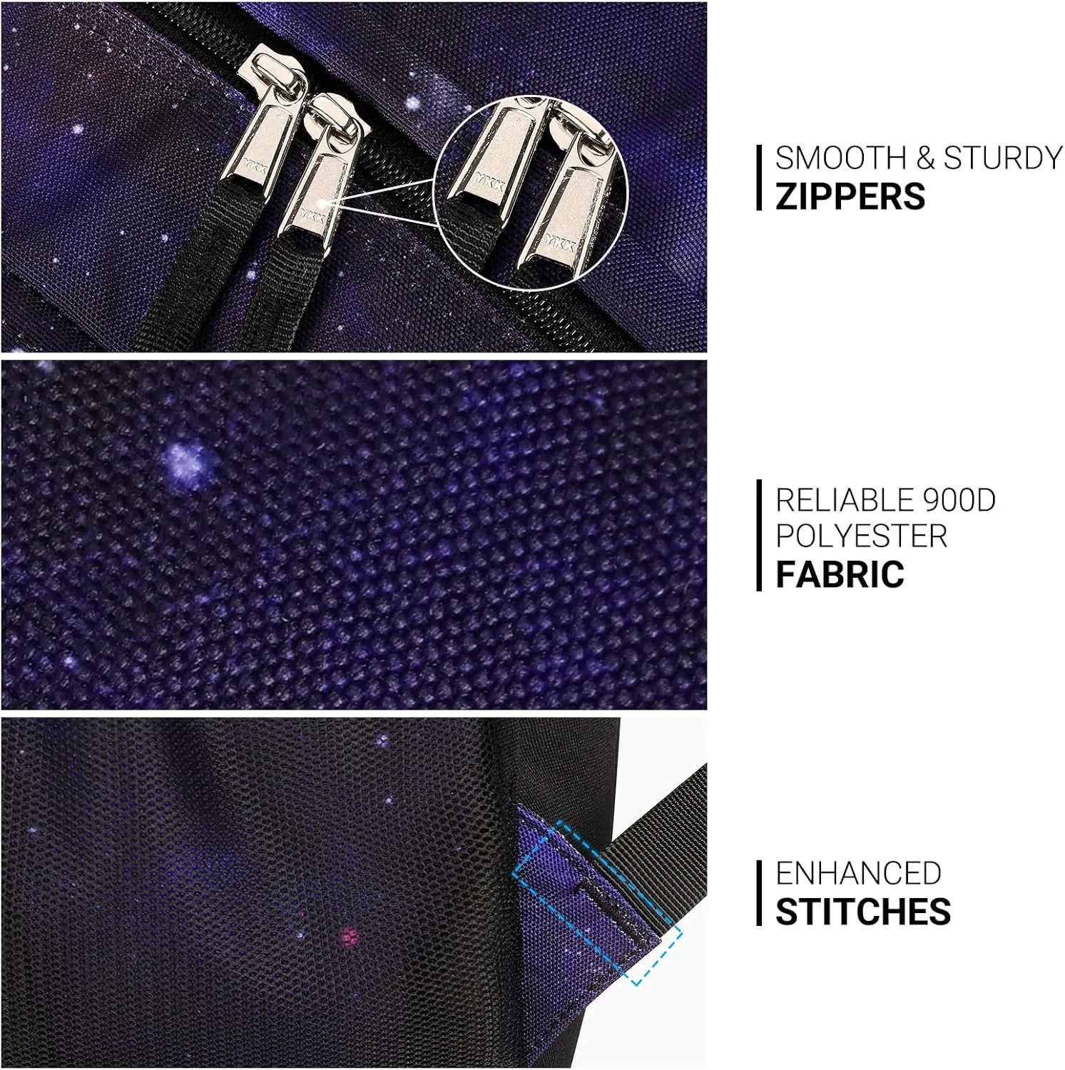 ZORFIN 26L Backpack for School, College, and Travel: Water Resistant Bookbag with 8 Compartments - Night Sky