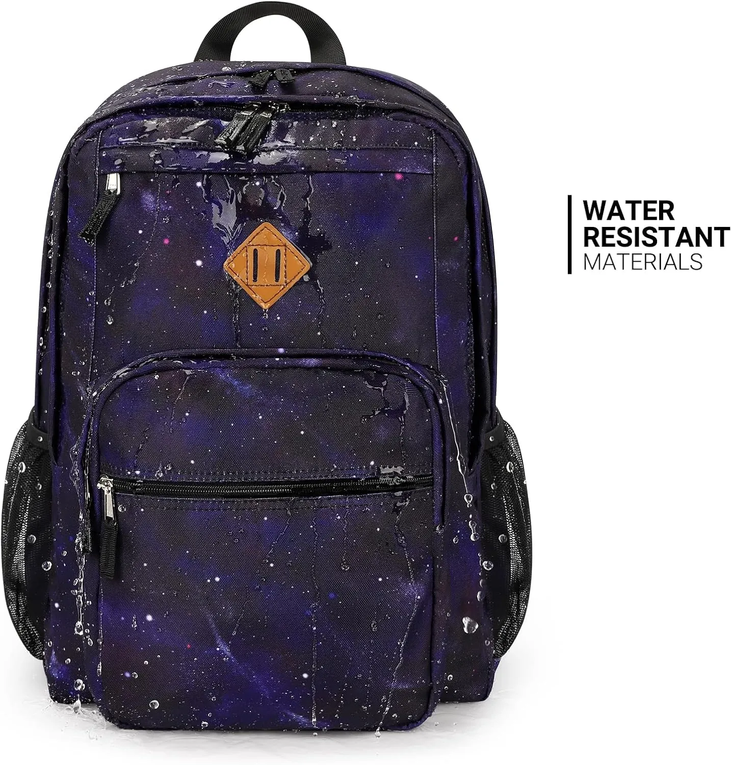 ZORFIN 26L Backpack for School, College, and Travel: Water Resistant Bookbag with 8 Compartments - Night Sky
