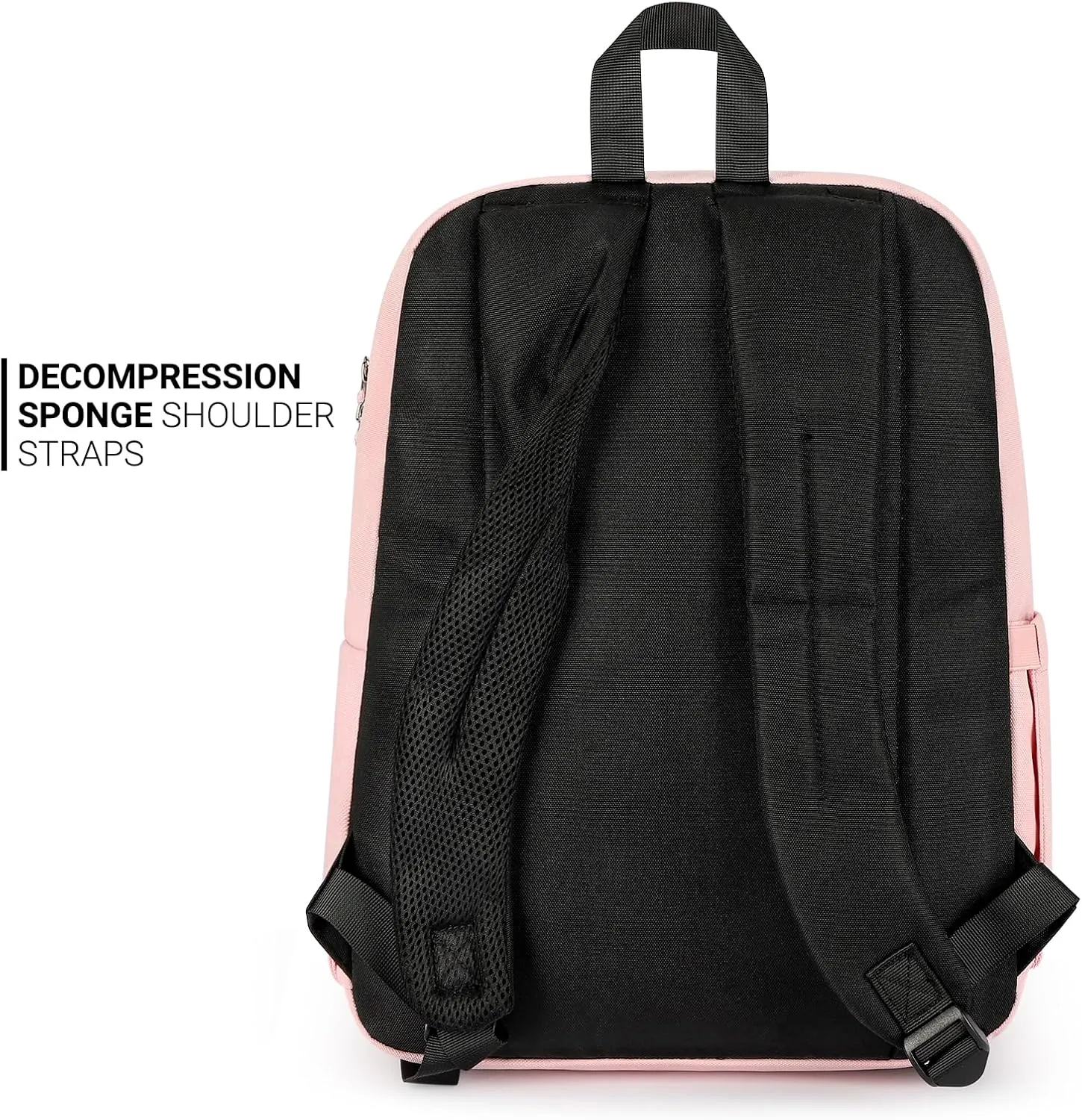 ZORFIN Simple Backpack for School Work Travel: Lightweight Bookbag for Girls and Boys - Water Resistant Backpacks for Men and Women - Pink Ice