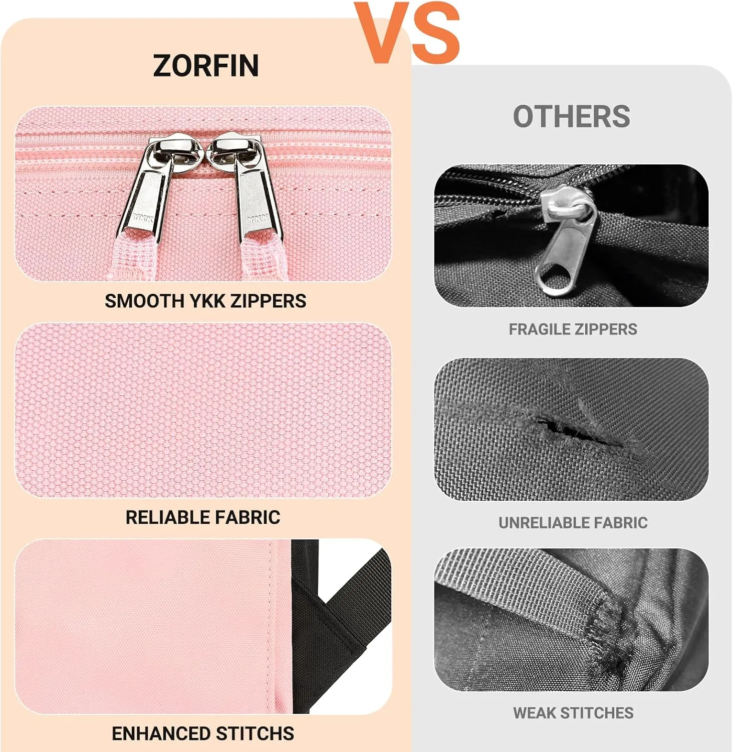 ZORFIN Simple Backpack for School Work Travel: Lightweight Bookbag for Girls and Boys - Water Resistant Backpacks for Men and Women - Pink Ice