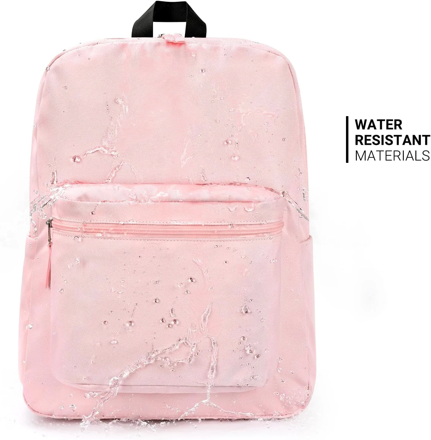 ZORFIN Simple Backpack for School Work Travel: Lightweight Bookbag for Girls and Boys - Water Resistant Backpacks for Men and Women - Pink Ice